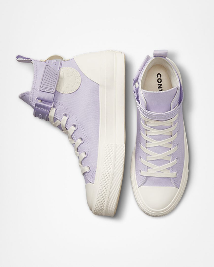 Zapatos Plataforma Converse Chuck Taylor All Star Lift Utility Strap Altas Mujer Moradas Moradas | PE 50WE28